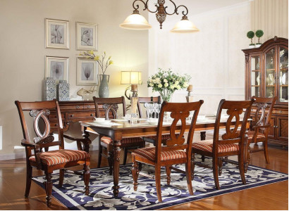 Esszimmer Esstisch 4x Stuhl 2x Stuhl Garnitur Set 7tlg Luxus Holz Möbel